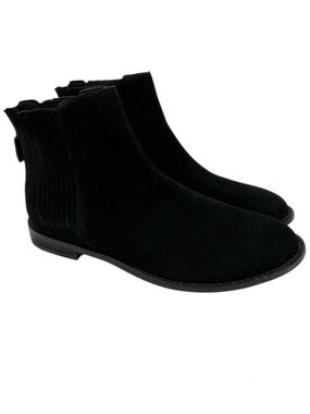 Eileen Fisher Black Suede Back Zip Chelsea Ankle Boots Women’s 6.5